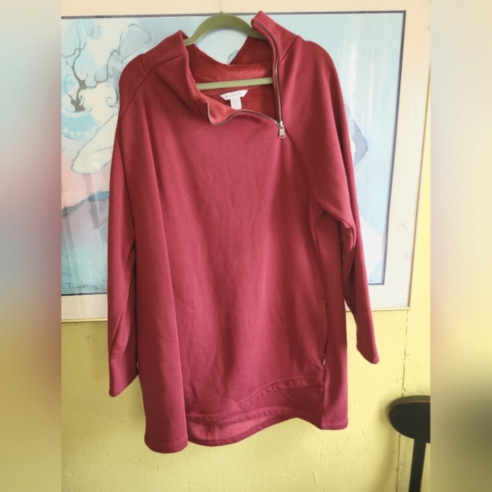 Athleta  Cozy Karma Sweatshirt Sz 2X Zip Neckline.
